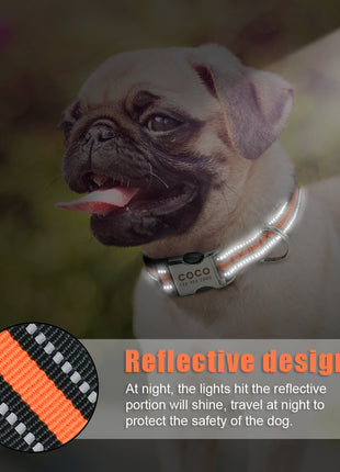 Nylon Dog Collar Personalized Pet Collar Engraved ID Tag Nameplate