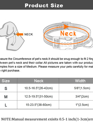 Nylon Dog Collar Personalized Pet Collar Engraved ID Tag Nameplate