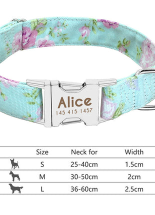 Nylon Dog Collar Personalized Pet Collar Engraved ID Tag Nameplate