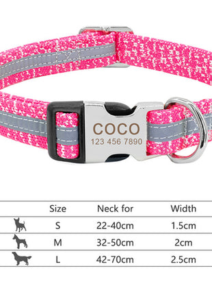 Nylon Dog Collar Personalized Pet Collar Engraved ID Tag Nameplate