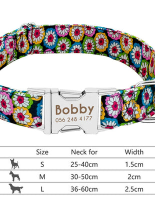 Nylon Dog Collar Personalized Pet Collar Engraved ID Tag Nameplate