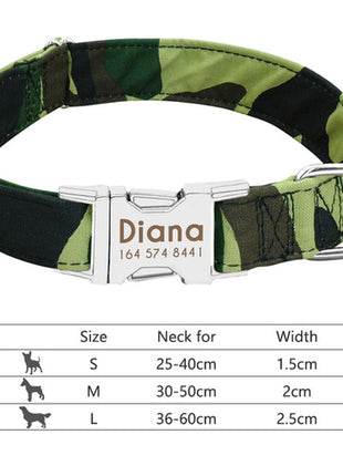 Nylon Dog Collar Personalized Pet Collar Engraved ID Tag Nameplate