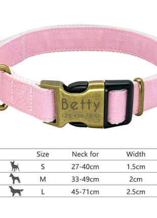 Nylon Dog Collar Personalized Pet Collar Engraved ID Tag Nameplate