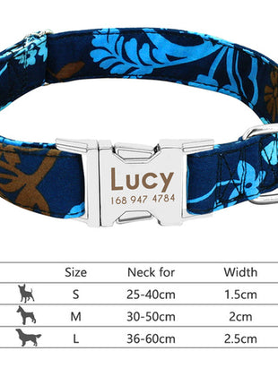 Nylon Dog Collar Personalized Pet Collar Engraved ID Tag Nameplate