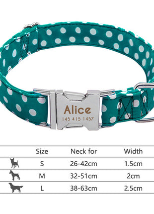 Nylon Dog Collar Personalized Pet Collar Engraved ID Tag Nameplate