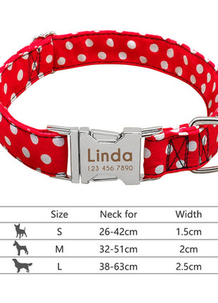 Nylon Dog Collar Personalized Pet Collar Engraved ID Tag Nameplate