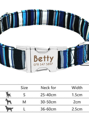 Nylon Dog Collar Personalized Pet Collar Engraved ID Tag Nameplate