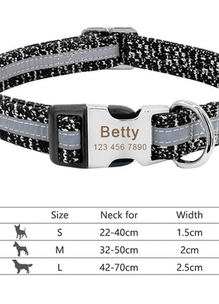 Nylon Dog Collar Personalized Pet Collar Engraved ID Tag Nameplate