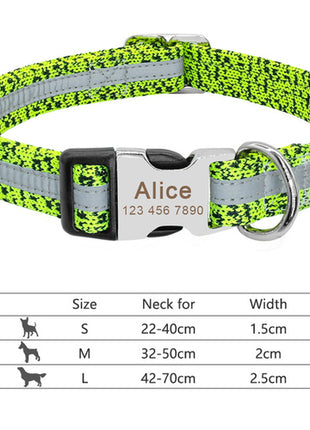 Nylon Dog Collar Personalized Pet Collar Engraved ID Tag Nameplate