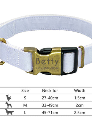 Nylon Dog Collar Personalized Pet Collar Engraved ID Tag Nameplate