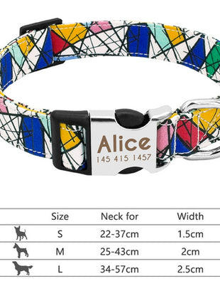 Nylon Dog Collar Personalized Pet Collar Engraved ID Tag Nameplate