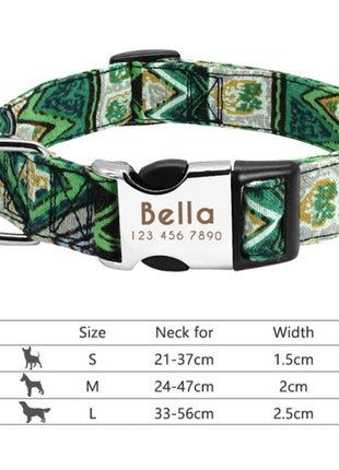 Nylon Dog Collar Personalized Pet Collar Engraved ID Tag Nameplate