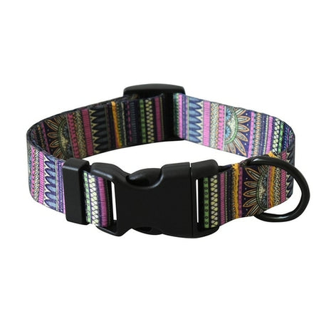 15 Kinds Of Color Nylon Printed Dog Collar Adjustable Collar For Dogs