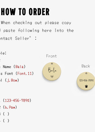 Personalized Cat Dog ID Tag MW007 Name with Cute Symbols Engraved