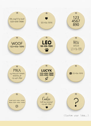 Personalized Cat Dog ID Tag MW007 Name with Cute Symbols Engraved