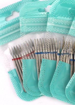 10pcs Diamond Milling Cutter Nail Drill Bits Set For Manicure