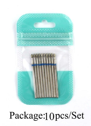 10pcs Diamond Milling Cutter Nail Drill Bits Set For Manicure