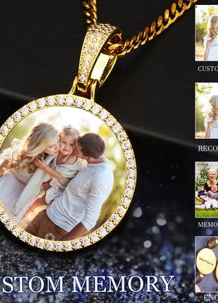 Round Medallions Custom Photo Pendant Necklace Men Hip Hop Jewelry