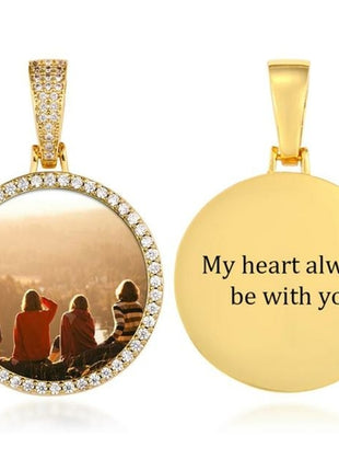 Round Medallions Custom Photo Pendant Necklace Men Hip Hop Jewelry
