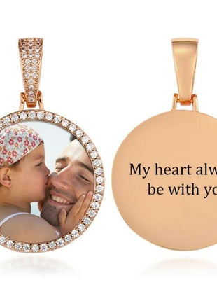Round Medallions Custom Photo Pendant Necklace Men Hip Hop Jewelry