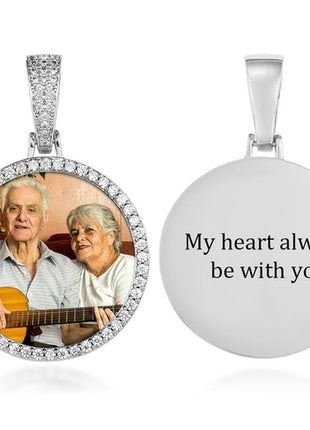 Round Medallions Custom Photo Pendant Necklace Men Hip Hop Jewelry