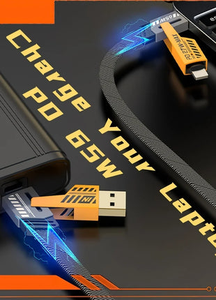 4 in 1 USB C Cable Fast Charging Data Cable 65W 27W PD QC3.0