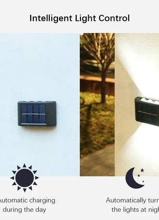 6LED Solar Lights, Outdoor Waterproof Atmosphere Wall Lamp,Up And Down