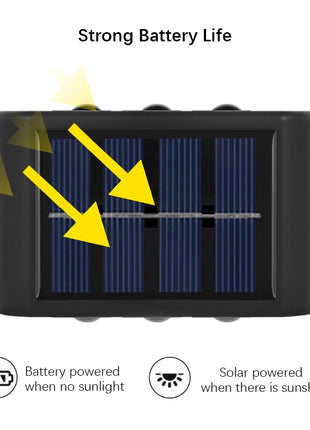 6LED Solar Lights, Outdoor Waterproof Atmosphere Wall Lamp,Up And Down