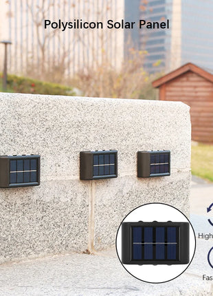 6LED Solar Lights, Outdoor Waterproof Atmosphere Wall Lamp,Up And Down
