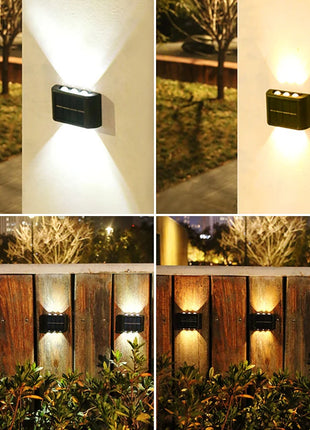 6LED Solar Lights, Outdoor Waterproof Atmosphere Wall Lamp,Up And Down