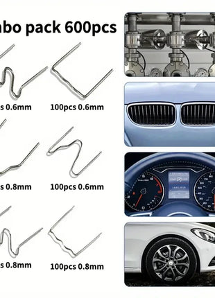 Hot Stapler Welding Kit - 100-600Pcs Precut Wave Nails for Auto