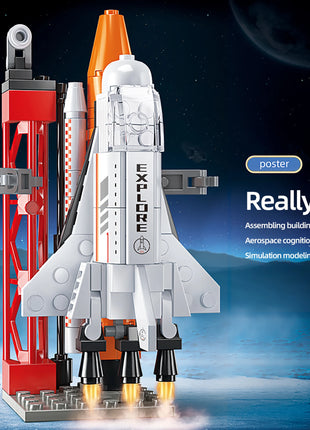 133PCS Aerospace Space Rocket Launch Center Base Puzzle Model Mini