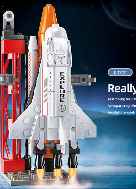 133PCS Aerospace Space Rocket Launch Center Base Puzzle Model Mini