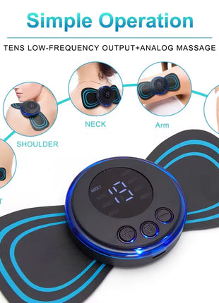 Electric Neck Massager Mini Cervical Back Patch Muscle Relieve Fatigue