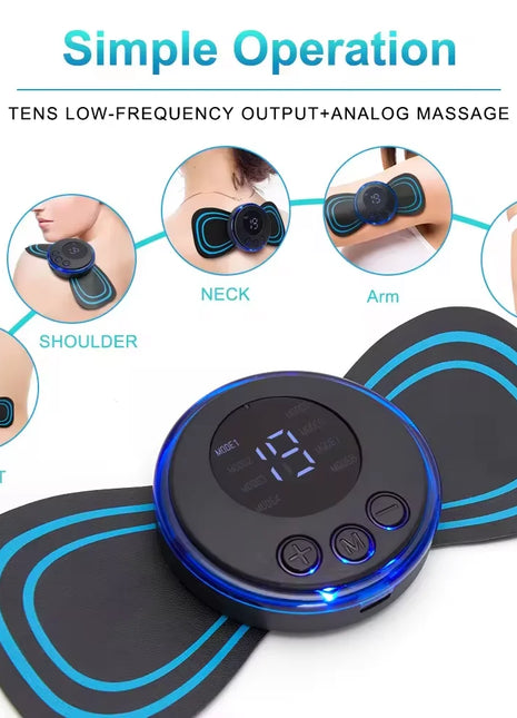 Electric Neck Massager Mini Cervical Back Patch Muscle Relieve Fatigue