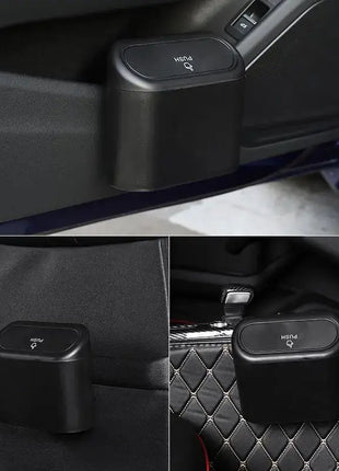 Car Bin Hanging Vehicle Garbage Dust Case Storage Box Black Square