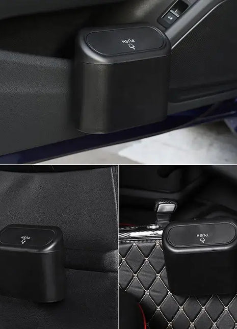 Car Bin Hanging Vehicle Garbage Dust Case Storage Box Black Square