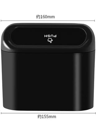 Car Bin Hanging Vehicle Garbage Dust Case Storage Box Black Square