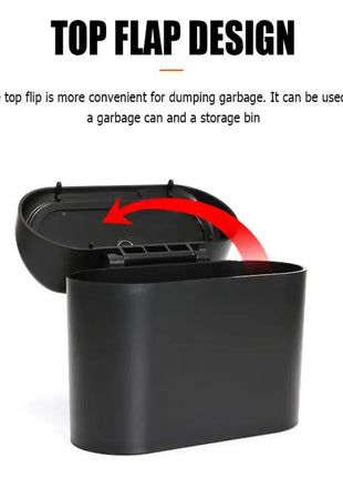 Car Bin Hanging Vehicle Garbage Dust Case Storage Box Black Square