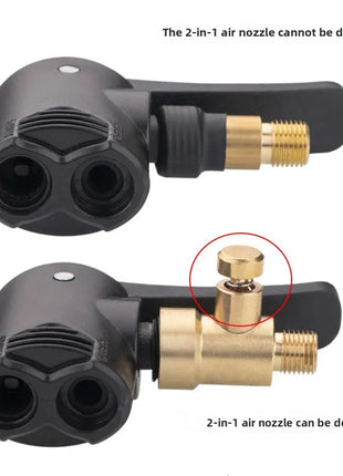 2-In-1 Bicycle Pump Nozzle Hose Adapter Inflatable Pump Motorbike Air