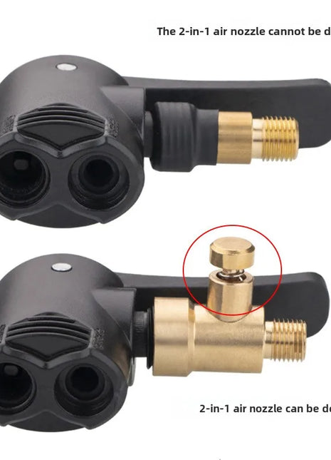 2-In-1 Bicycle Pump Nozzle Hose Adapter Inflatable Pump Motorbike Air