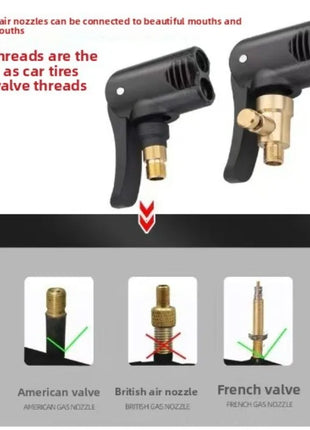 2-In-1 Bicycle Pump Nozzle Hose Adapter Inflatable Pump Motorbike Air
