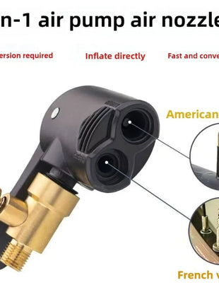 2-In-1 Bicycle Pump Nozzle Hose Adapter Inflatable Pump Motorbike Air