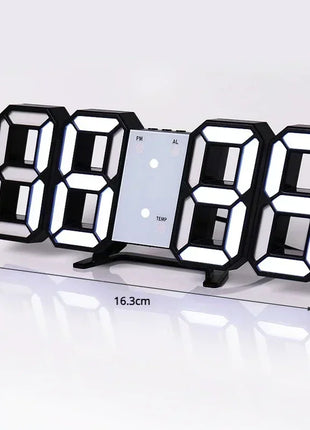 3D LED Digital Clock Wall Decoration Glow Night Mode Decoration for