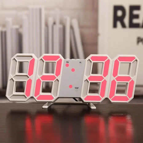 3D LED Digital Clock Wall Decoration Glow Night Mode Decoration for