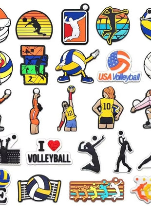 PVC Basketball Football Volleyball Series Shoe Charms for Women Men