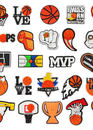 PVC Basketball Football Volleyball Series Shoe Charms for Women Men
