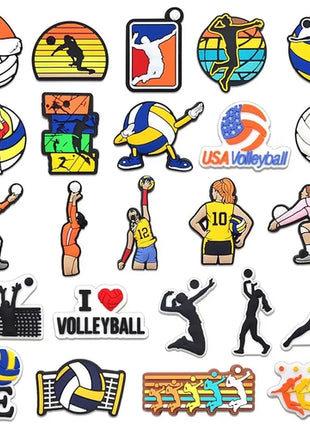 PVC Basketball Football Volleyball Series Shoe Charms for Women Men