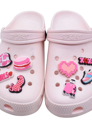 Hot Sales 1Pcs Pink Shoe Charms for Crocs Accessories Pin Shoe