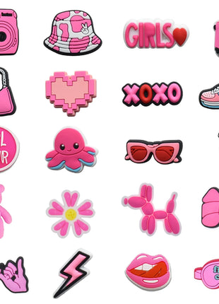 Hot Sales 1Pcs Pink Shoe Charms for Crocs Accessories Pin Shoe